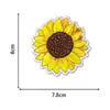 Parches bordados de dibujos animados de girasol, pegatinas bordadas personalizadas por computadora, etiquetas DIY para ropa, sombreros, pegatinas de parches creativas