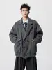 Chaqueta Gruesa Holgada Estilo Hong Kong Invierno Juvenil para Hombre, Abrigo Corto Resistente al Desgaste de Fibra de Poliéster para Adolescentes con Etiquetas