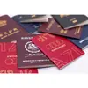 Caderneta de Passaporte de Luxo com Estampagem Dourada, Capa de Documento Resistente ao Desgaste, Atacado Personalizado de Certificados de Honra, Cartões de Membro e Crachás de Trabalho