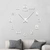 Reloj de Pared Estéreo Digital 3D Romano Inglés para Entrada, Sala de Estar, Decoración de Dormitorio, Reloj Espejo, Simple y Elegante, Luminoso en la Oscuridad