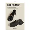 Mocasines negros para mujer, nueva colección otoño 2026, zapatos versátiles, zapatos de mujer con suela gruesa, zapatos pequeños de cuero estilo británico, zapatos planos sin tacón para mujer