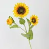 Flor Artificial de una Sola Rama Girasol Arreglo para Boda Hogar Pastoral Ramo Pequeño Flor Artificial Flor de Seda Decoración de Girasol