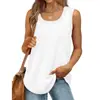 2026 Lista de deseos de Amazon Verano Europeo y Americano Camiseta sin mangas acanalada de cuello redondo de color liso Camiseta Estilo dulce transfronterizo para mujer