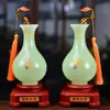 Ornamento de Vaso de Jade Ping An Ruyi para Decoração de Sala de Estar e Bar, Presente de Abertura da Ping An Seguros para Mudança para Nova Residência