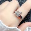 Anillo Pi Xiu para Mujer Plata Antigua Abierto Suerte Transferencia Anillo de Dedo Granate Rubí Pei Qiu Boca Viva Anillo de Cola Fábrica