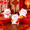 Nueva Figura de Gato de la Fortuna Estilo Chino para Micro-Paisajismo, Escritorio, Montaje en Coche, Bricolaje, Sala de Estar, Adorno de Resina de Prosperidad, Venta al por Mayor
