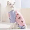 Roupas para Gatos, Roupa de Verão de Quatro Pernas com Proteção de Barriga e Estampa Completa de Ursos de Desenho Animado, Roupas para Cachorros Pequenos, Roupas de Proteção de Barriga para Animais de Estimação Atacado