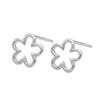 Aretes de Trébol de Cinco Hojas Calado de Plata Esterlina S925 Estilo Coreano Joyería Elegante Personalizada Uñas para Hueso de la Oreja Aretes de Pétalos Accesorios para Mujer