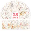 18 Lindo Floral Borboleta Inglês Cartões de Autocuidado Decoração Estética Mensagem Bênção Material para Diário Cartões