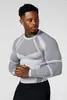 Youngla Nova Roupa Fitness Treinador Esportiva Camiseta de Manga Longa com Gola Redonda Meias Masculinas Roupa de Treinamento de Alta Elasticidade Roupa Fitness