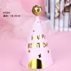 Bonito Sombrero de Cumpleaños Bola de Felpa Bola Brillante Fiesta Bebé Niños Adulto Suministros para Disfraz Sombrero de Cumpleaños Decoración de Pastel