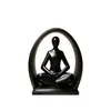 Adorno de figura de meditación Zen de estilo chino nuevo impreso en 3D transfronterizo en negro mate, artesanía de meditación yoga, decoración de sala de estar