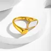 Anillo Abierto Ajustable con Diseño de Concha Marina Blanca Estilo Retro Europeo y Americano Unisex Acero de Titanio Joyería de Fábrica Transfronteriza