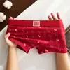 Cueca Boxer Masculina Vermelha para o Ano do Cavalo, Forro Interno Antibacteriano, Vermelho Vivo, Adequada para Casamentos e Celebrações de Ano Novo