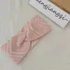 Faixa de Cabeça com Padrão Estilo Coreano Turban Pós-Parto Faixa de Cabelo Versátil Faixa de Cabeça de Tricô da Moda Acessório de Cabeça Cruzado Listrado Todas as Estações