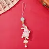 Lindo Llavero de Conejo Corredor de Brocado de Canción, Colgante de Broche Estilo Chino Hanfu Cheongsam, Adorno Pequeño para el Festival de Medio Otoño, Venta al por Mayor