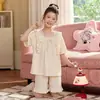 Pijama para Niñas 2026 Nuevo Estilo Veraniego para Niños Mayores, Ropa de Casa Ligera para Niñas, Conjunto de Verano de Manga Corta para Niños para Uso al Aire Libre