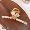 Acessórios de Cabelo de Moda Personalizados Estilo Doce e Cool Presilha de Tubarão Acessórios de Cabeça para Cabeça Grande Acessórios de Cabelo Geométricos de Pérola Presilha de Garra Esqueleto de Peixe