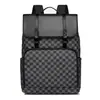 Mochila de Negócios Mochila Masculina Xadrez Bolsa de Couro para Viagem Mochila para Estudante Universitário Bolsa Escolar Bolsa para Notebook de 15 polegadas