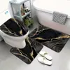Juego de tres piezas para baño y WC Amazon transfronterizo, alfombrilla absorbente para suelo de baño, alfombrilla decorativa para WC de mármol de franela