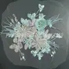 Parche de Tela de Flores Estéreo de Malla Caliente con Diamantes Calientes Azul Étnico Parche de Tela para Ropa Estilo Dinastía Han Accesorios Decorativos
