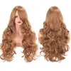 Peruca de animação cos transfronteiriça franja oblíqua multicolorida 80cm universal longo cabelo cacheado alta temperatura peruca de seda cobertura total da cabeça atacado