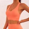 Roupa Íntima Esportiva Nova Europeia e Americana Alça Larga nas Costas Vazada Costas Bonitas Calça Fitness Plissada Sexy Roupa de Yoga Três Peças