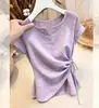 Diseño irregular único, hermoso top de manga corta, ropa de mujer moderna y a la moda, imprescindible para sesiones de fotos, nueva moda de verano para mujer