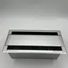 Caixa de rosca em liga de alumínio furo de rosca de mesa amortecedor escova quadrada flip caixa de fios à prova de poeira caixa de fios em liga de alumínio
