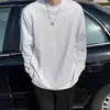 Sudadera Blanca de Gama Alta para Hombre, Estilo Primavera y Otoño, Camiseta de Manga Larga de Diseñador, Marca de Moda, Top Base Holgado