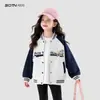 Jaqueta Feminina Primavera 2026 Nova Estilosa Roupa Infantil para Crianças Maiores Única e Super Fofa Estilo Academia Jaqueta de Baseball Infantil