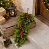 Planta artificial de pinheiro com bagas vermelhas e pinhas, decoração de parede, acessórios de Natal para atacado, decoração de casa