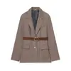 Traje Chaqueta de Lino Herringbone Twill con Cinturón Moda Temperamento Estilo Nuevo Primavera 2026 AliExpress Transfronterizo 4387263