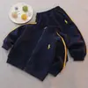 Conjunto Infantil 2026 Otoño Nuevo Estilo Camisa con Cremallera para Niños Conjunto de Dos Piezas Traje Deportivo Casual para Bebé Primavera y Otoño Moderno