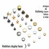 Rebites Dupla Face, Artigos de Couro Artesanais e Acessórios para Bolsas, Rebites de Chapéu Flat Cap, Botões, Materiais para DIY