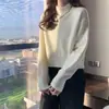 Top corto de mujer con cuello medio alto, suéter, abrigo, capa base, nuevo estilo otoño e invierno 2026, suéter de punto para mujeres petite