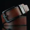 Novo Cinto de Couro com Fivela de Pino Vintage para Homens, Casual e Fashion, Estilo Popular, Direto do Fabricante, em Estoque