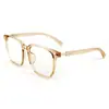 Gafas de moda con montura grande y filtro de luz azul para un look natural, disponibles con lentes graduados, adecuadas para mujeres con rostros grandes para que parezcan más delgadas, y gafas versátiles sin graduación para hombres