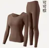 Top para Embellecer la Piel con Ácido Hialurónico para Mujer, Top de Manga Larga con Cuello Redondo, Capa Base con Almohadillas Fijas para Sujetador Incorporadas, Ropa Interior Ajustada, Top Delgado y Cálido