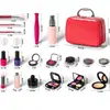 Novos brinquedos de cosméticos de simulação para crianças, meninas, batom sem pigmento, esmalte de unha, adereços, caixa de maquiagem incolor, conjunto