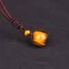 Colgante de obsidiana, colgante de obsidiana dorada, collar de cristal de té, ojo de tigre amarillo, collar de una sola cuenta, joyería de cuentas de transferencia de cristal, clavícula