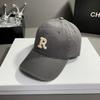 Gorra de béisbol informal con protección solar y letra R para mujer, estilo coreano, combina con todo.