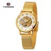 Dropshipping Forsining Reloj Mecánico Manual Casual de Moda para Mujer con Correa de Malla Hueca Compacto