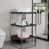 Estante de Lavabo de Pie para Uso Doméstico, Estante de Almacenamiento Estilo Tradicional, Soporte de Lavabo de Acero Inoxidable para Baño, Estilo Rústico Moderno