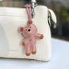 Nuevo Colgante de Bolso de Oso Tonto Estilo Ins, Accesorio de Cuero PU de Nicho para Coche y Bolso, Colgante Pequeño de Oso de Cuero