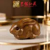 Sándalo Verde Tallado Conejo del Zodiaco Cadena para Teléfono Móvil Juguete de Signo del Zodiaco Manualidades Adornos Colgante para Bolso de Niña