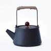 Juego de té kung fu de cerámica negra, una tetera, dos tazas, tetera con asa lateral, taza de té, bandeja para preparar té, hotel, B&amp;B, viajes, juego pequeño