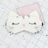 Máscara de Dormir de Gato Cartoon Fofa em Estoque para Homens e Mulheres, Uso Duplo Compressão Quente e Fria, Máscara de Olho para Dormir Infantil Bloqueadora de Luz