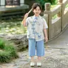 Conjunto Hanfu Infantil 2025 Novo Verão Estilo Chinês Traje Antigo Verão Traje Tang Infantil Roupa de Performance Dia das Crianças Tendência