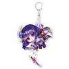 Genshin Impact Juego Anime Llavero Acrílico Raiden Shogun Zhongli Ganyu Klee Scaramouche Merchandising Anime Dibujos Animados